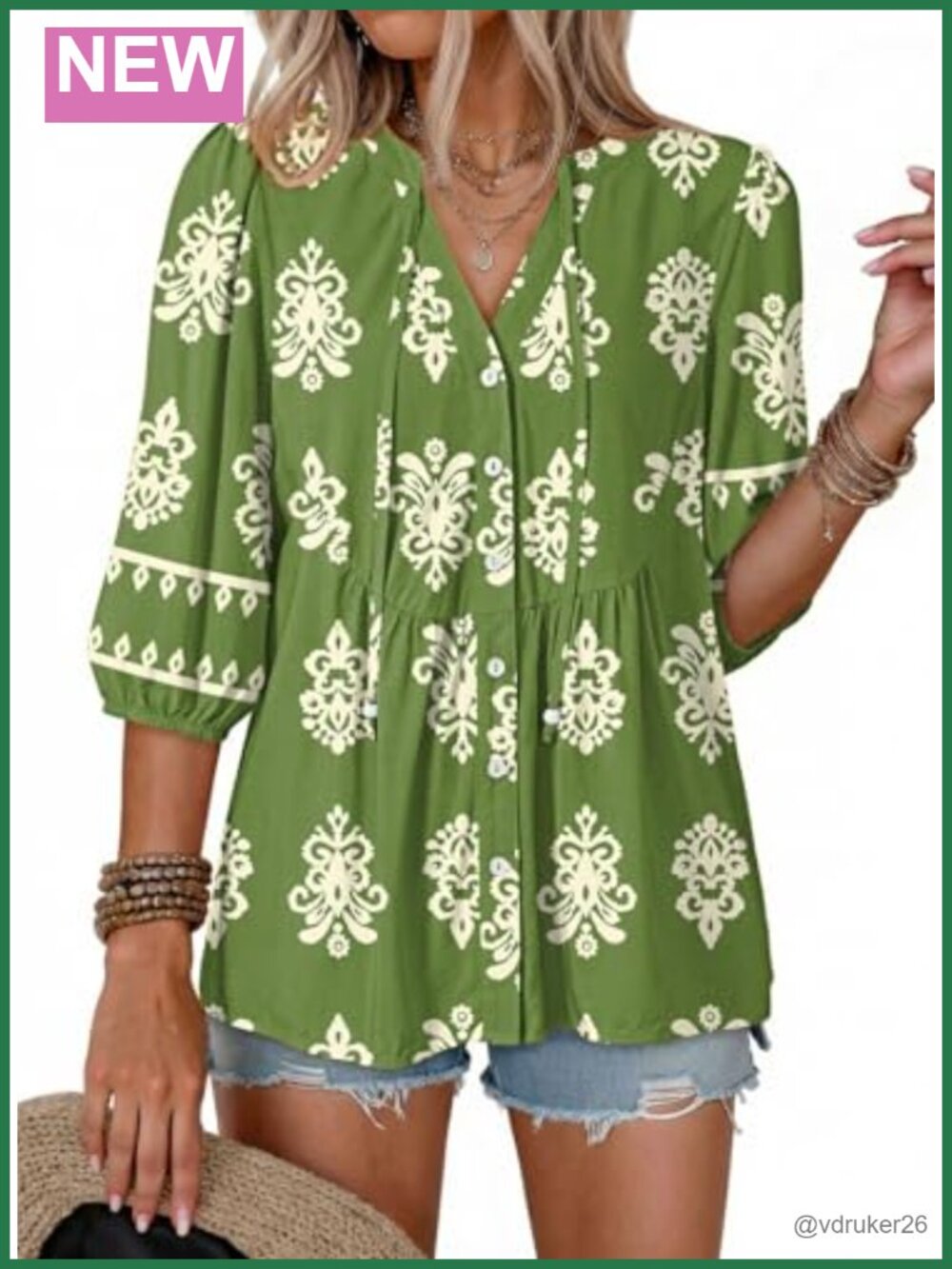 Womens Peplum Babydoll Blouse Button Down V Neck Tie Front Short Sleeve